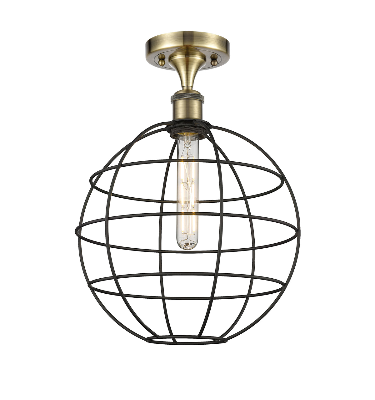 Lake Placid 12-Inch 1-Light Semi-Flush Mount