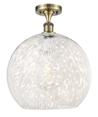 Ballston Semi-Flush Mount White Polished Chrome
