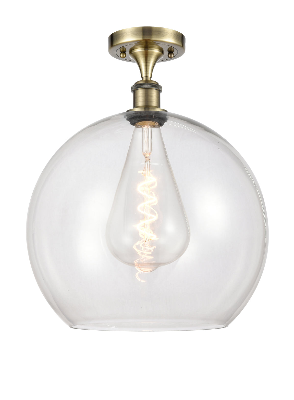 Athens 14-Inch 1-Light Semi-Flush Mount 17.875-Inch High