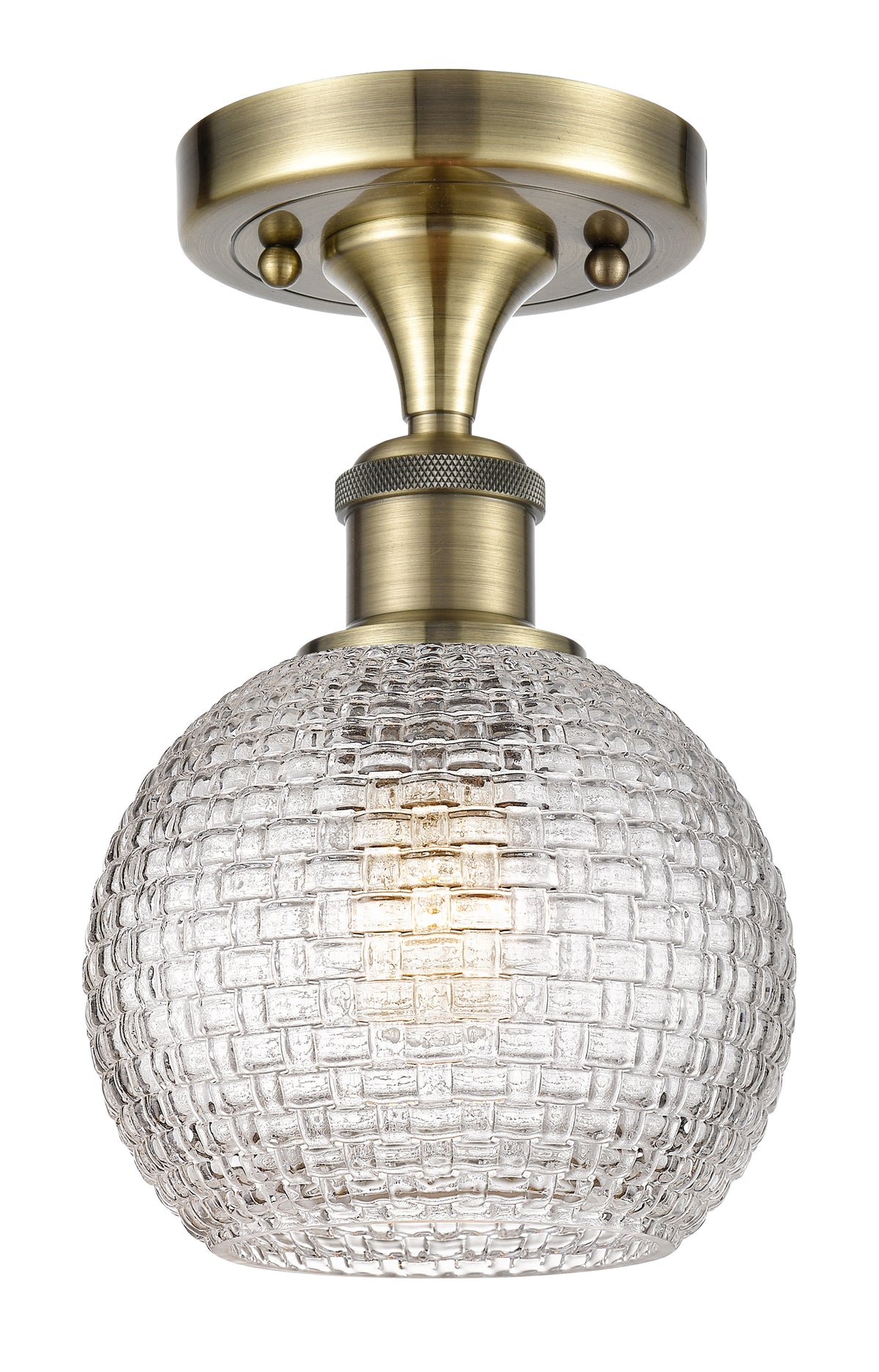Athens 6-Inch 1-Light Semi-Flush Mount 9.375-Inch High