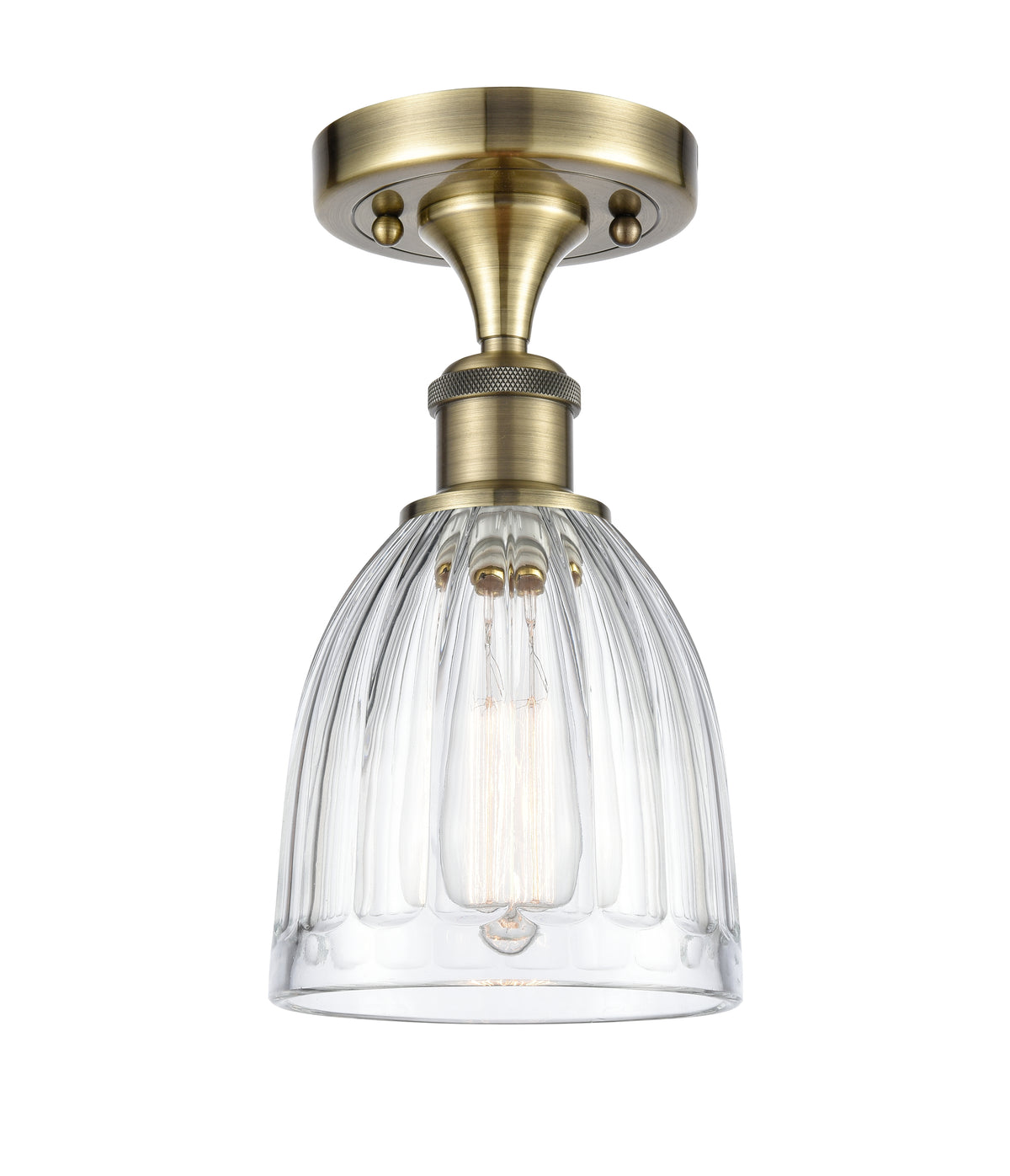 Brookfield 6-Inch 1-Light Semi-Flush Mount with LED Bulb
