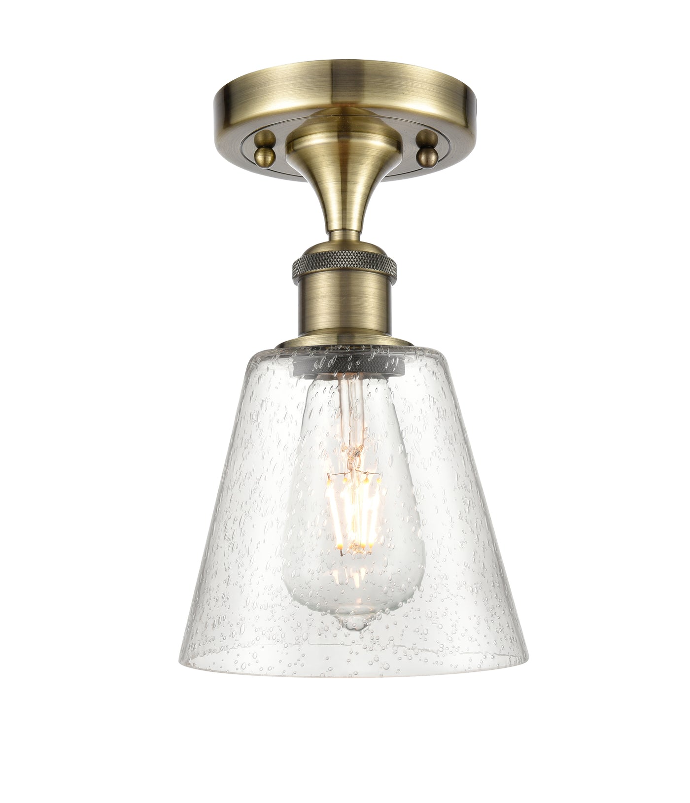Ballston Semi-Flush White Chrome Cast Brass