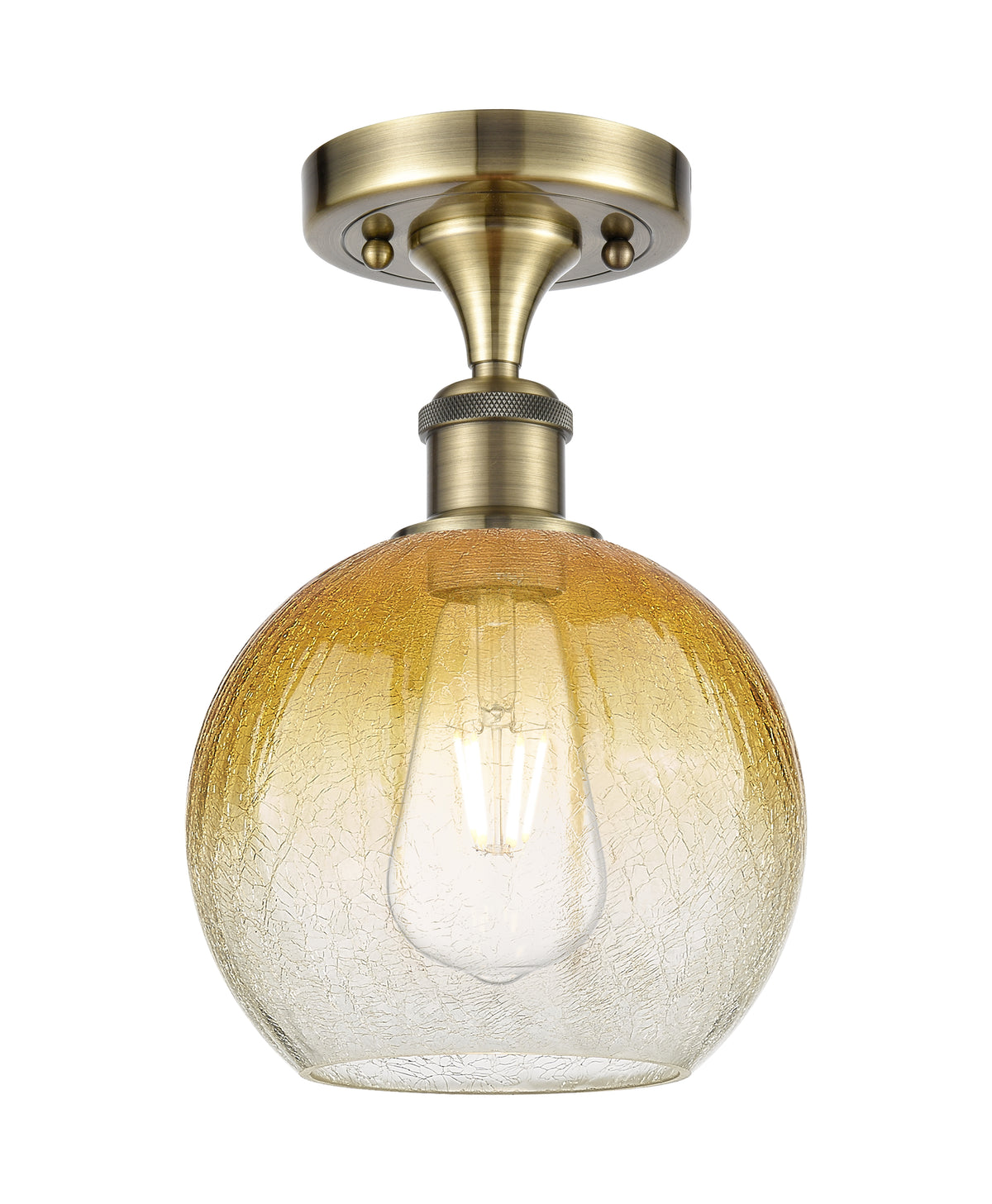 Brookhaven Globe 8-Inch 1-Light Semi-Flush Mount 11.375-Inch High