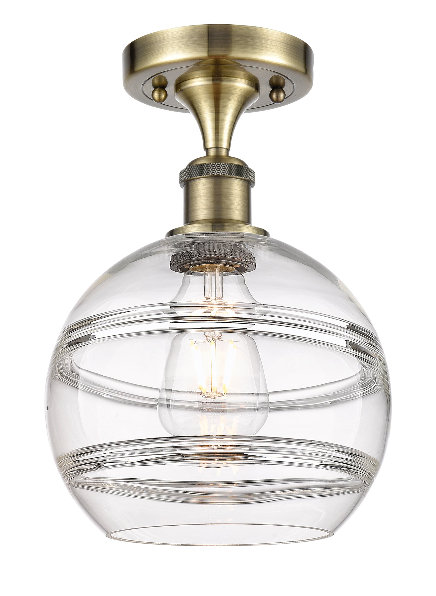 Ballston Semi-Flush Mount White Chrome