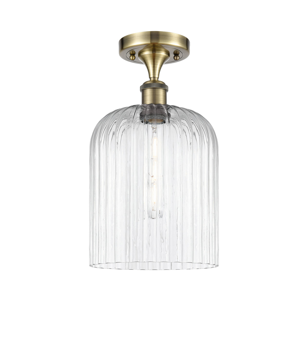 Bridal Veil 5-Inch 1-Light Semi-Flush Mount 10.25-Inch High 8-Inch Shade
