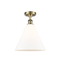 Ballston Semi-Flush Mount White Chrome Brass