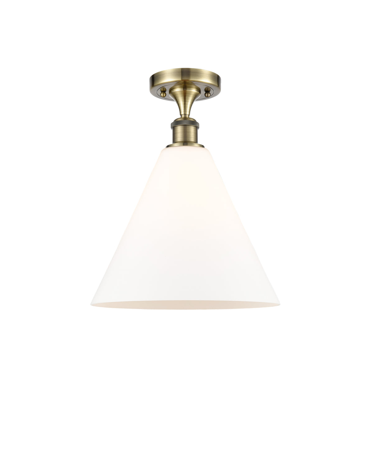 Berkshire Glass 12-Inch 1-Light Semi-Flush Mount 14.25-Inch High