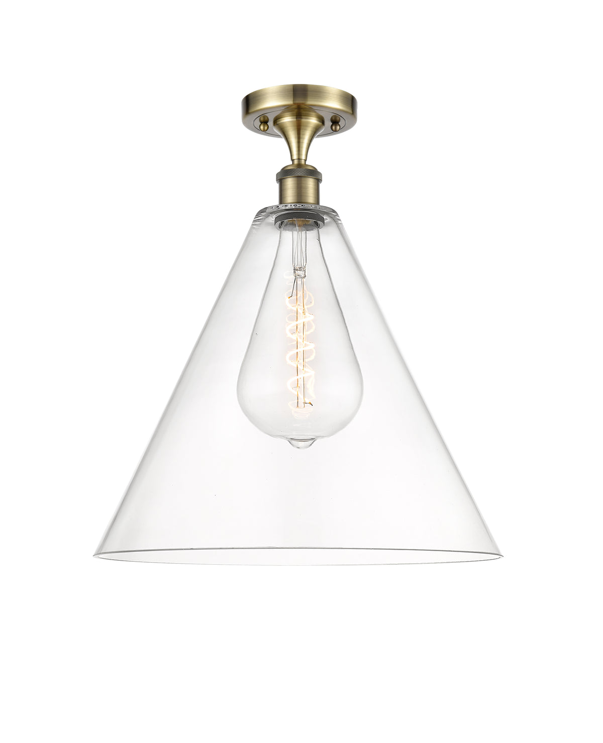 Berkshire Glass 16-Inch 1-Light Semi-Flush Mount 18.25-Inch High