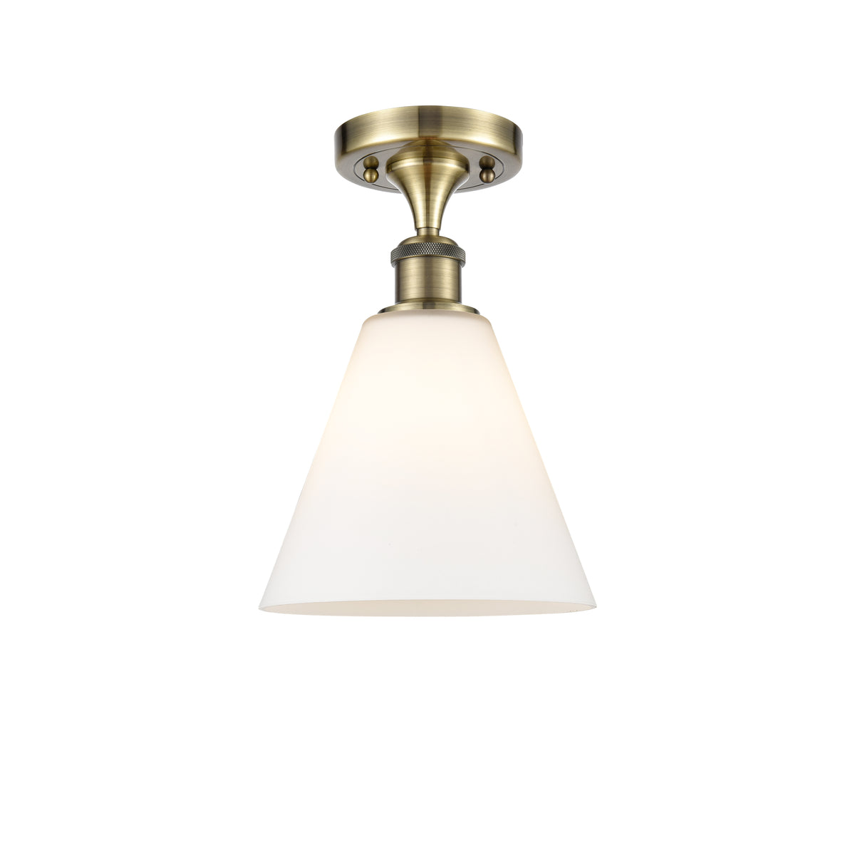 Berkshire Glass 8-Inch 1-Light Semi-Flush Mount 11.25-Inch High