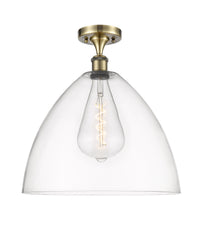 Ballston Semi-Flush Mount White Chrome Brass