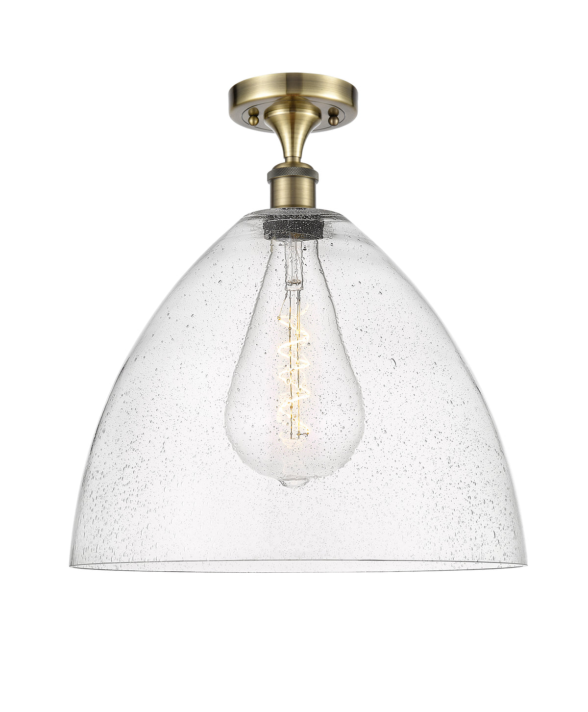 Bristol 16-Inch 1-Light Semi-Flush Mount with LED Bulb Dome Shade