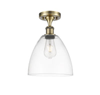 Ballston Semi-Flush Mount Cast Brass White