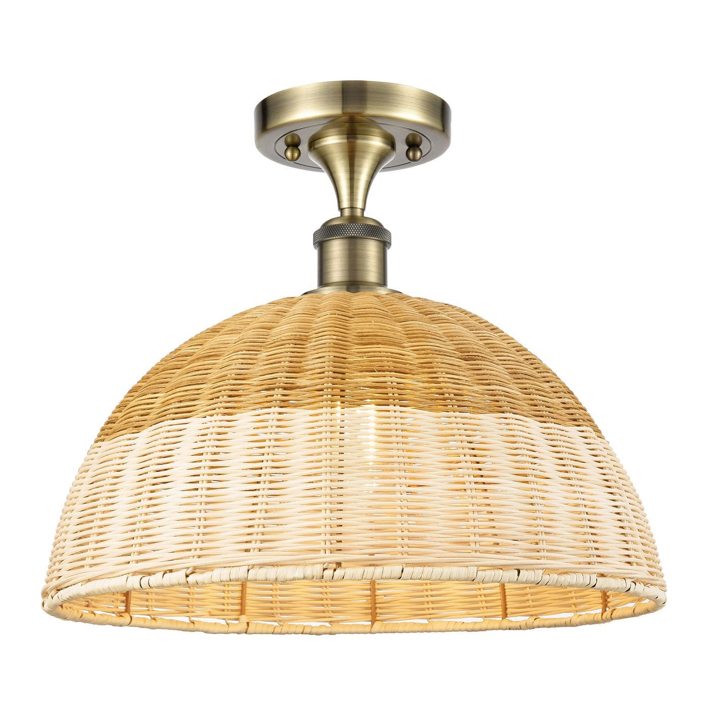 Ballston Semi-Flush Mount Satin Nickel Brass