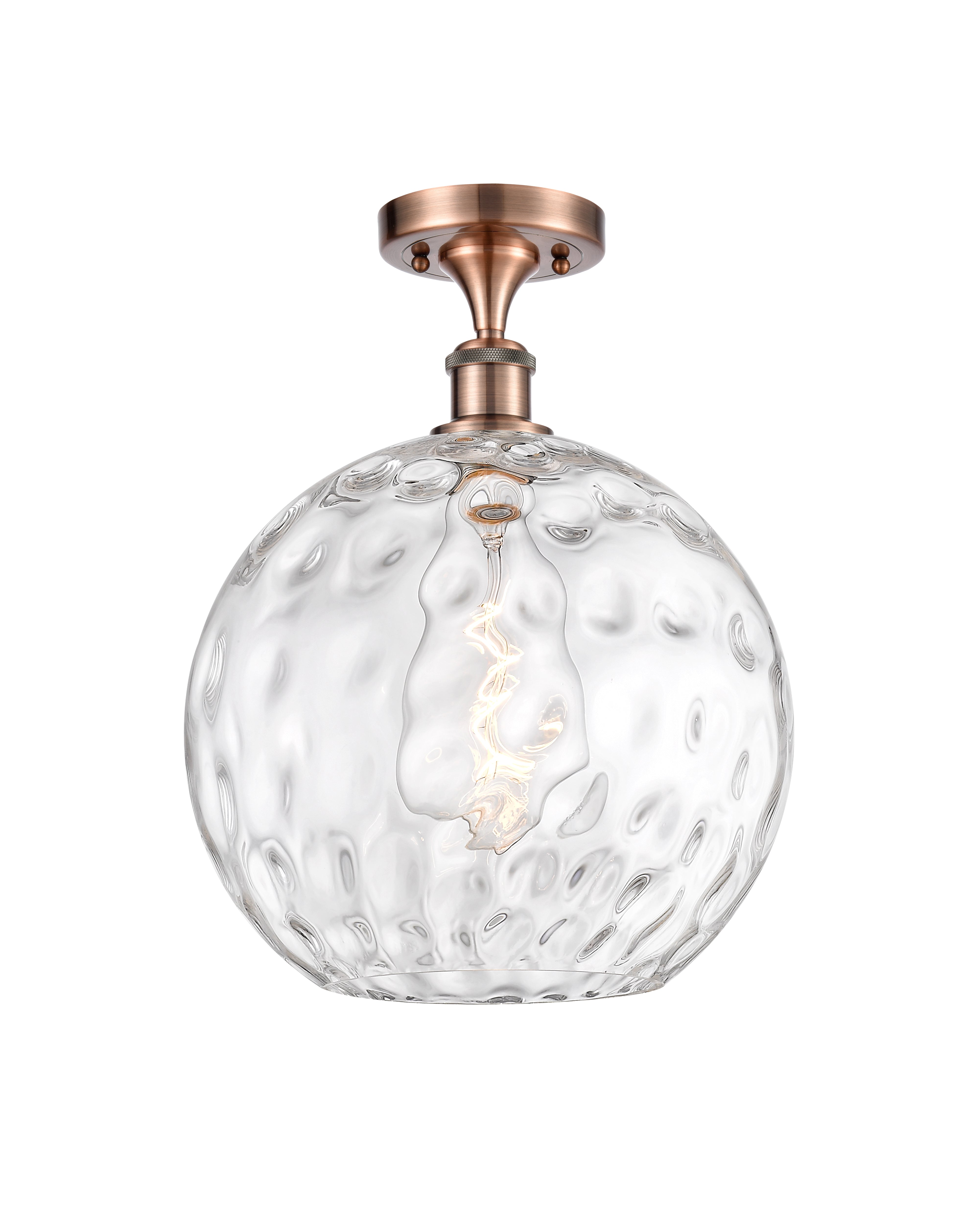 Ballston Semi-Flush Mount Water Glass Steel