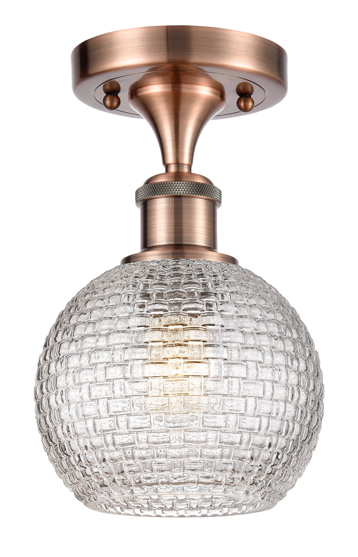 Athens 6-Inch 1-Light Semi-Flush Mount 9.375-Inch High