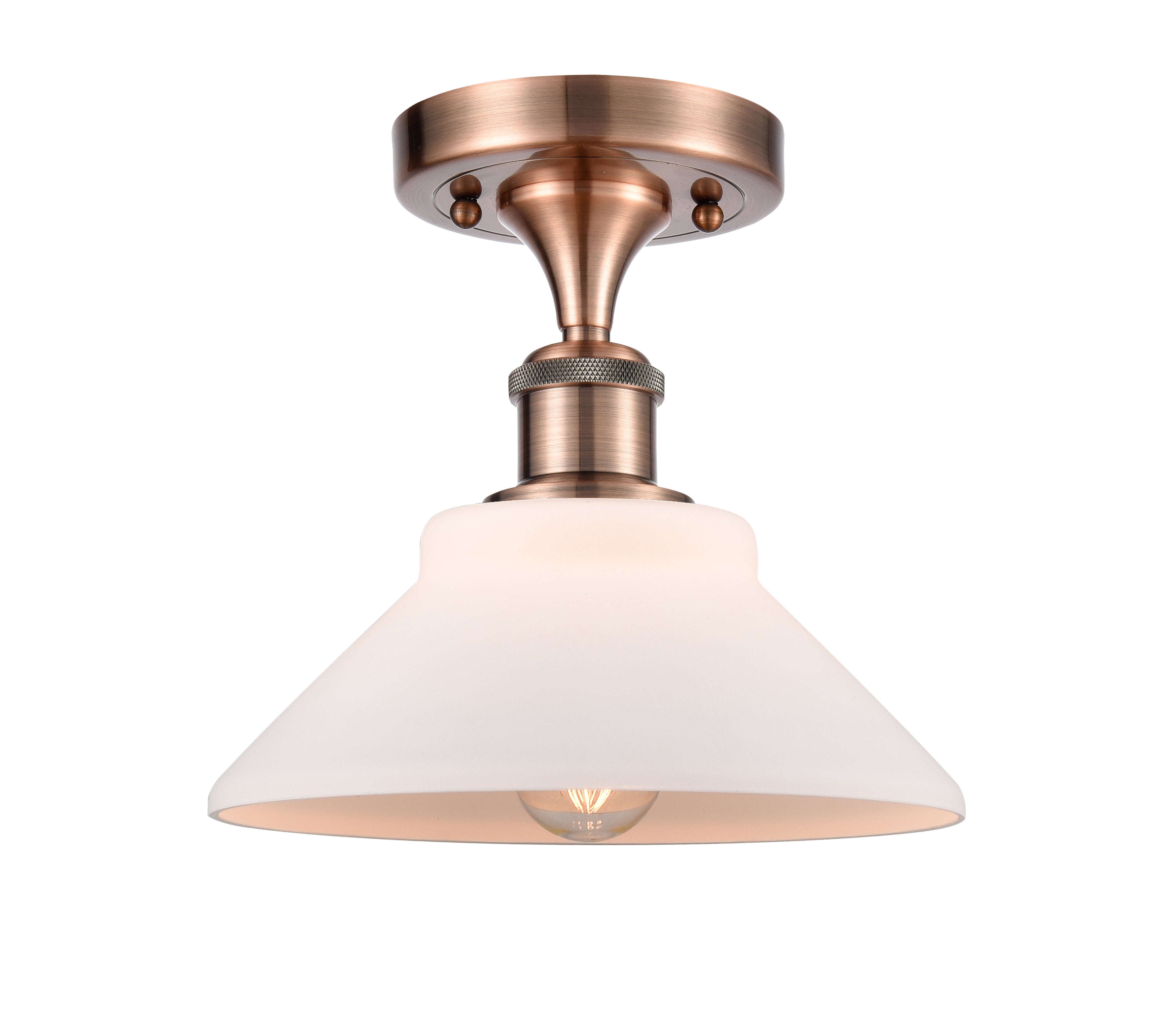 Ballston Semi-Flush Mount White Cast Brass