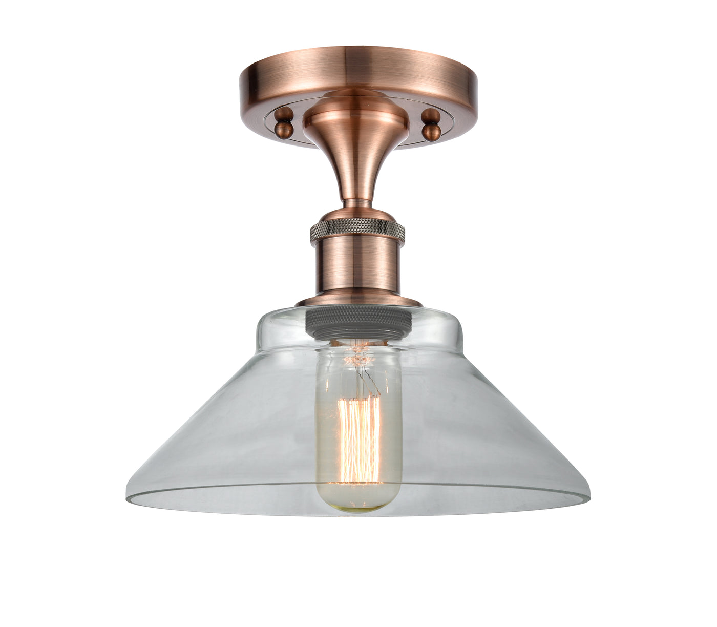 Ballston Semi-Flush Mount White Cast Brass