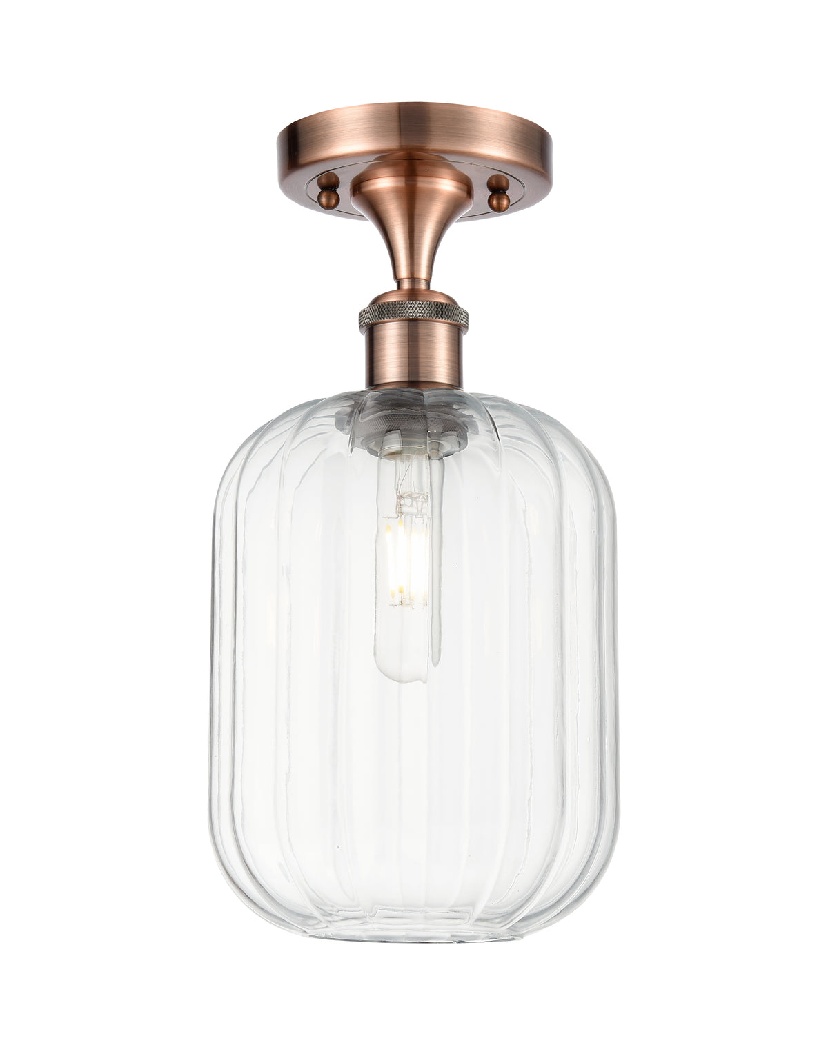 Preston Cylinder 7-Inch 1-Light Semi-Flush Mount 13-Inch High