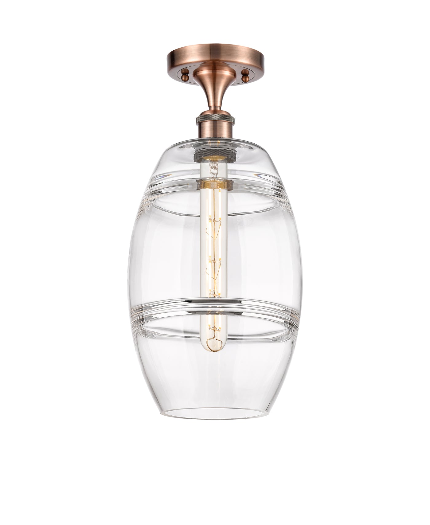 Ballston Semi-Flush Mount Cast Brass White