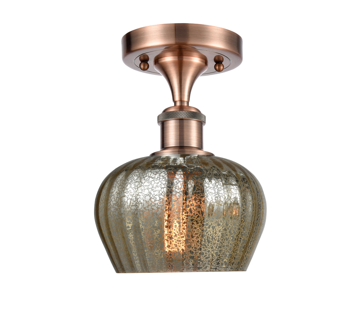 Fenton 7-Inch 1-Light Semi-Flush Mount with LED Bulb