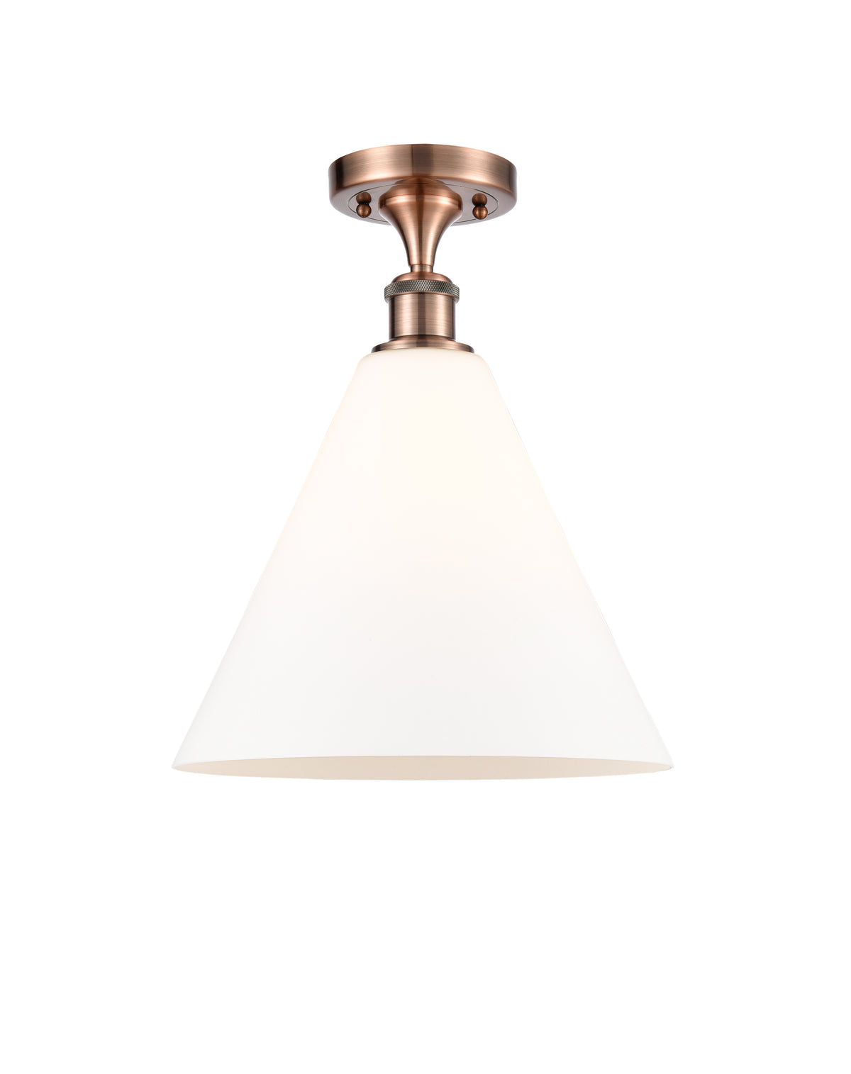 Berkshire Glass 12-Inch 1-Light Semi-Flush Mount with LED Bulb