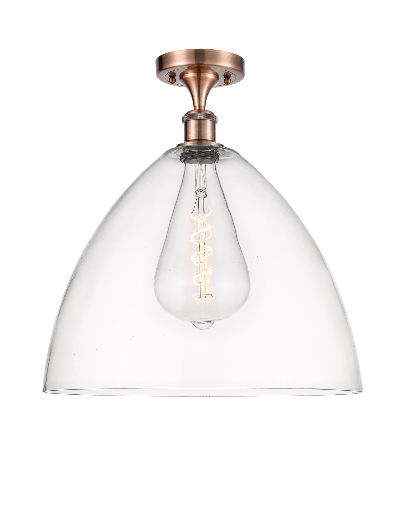 Ballston Semi-Flush Mount White Chrome Brass