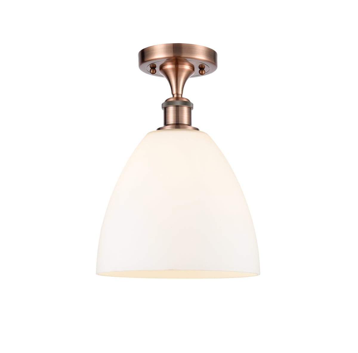 Bristol 9-Inch 1-Light Semi-Flush Mount Dome Shade 12.75-Inch High