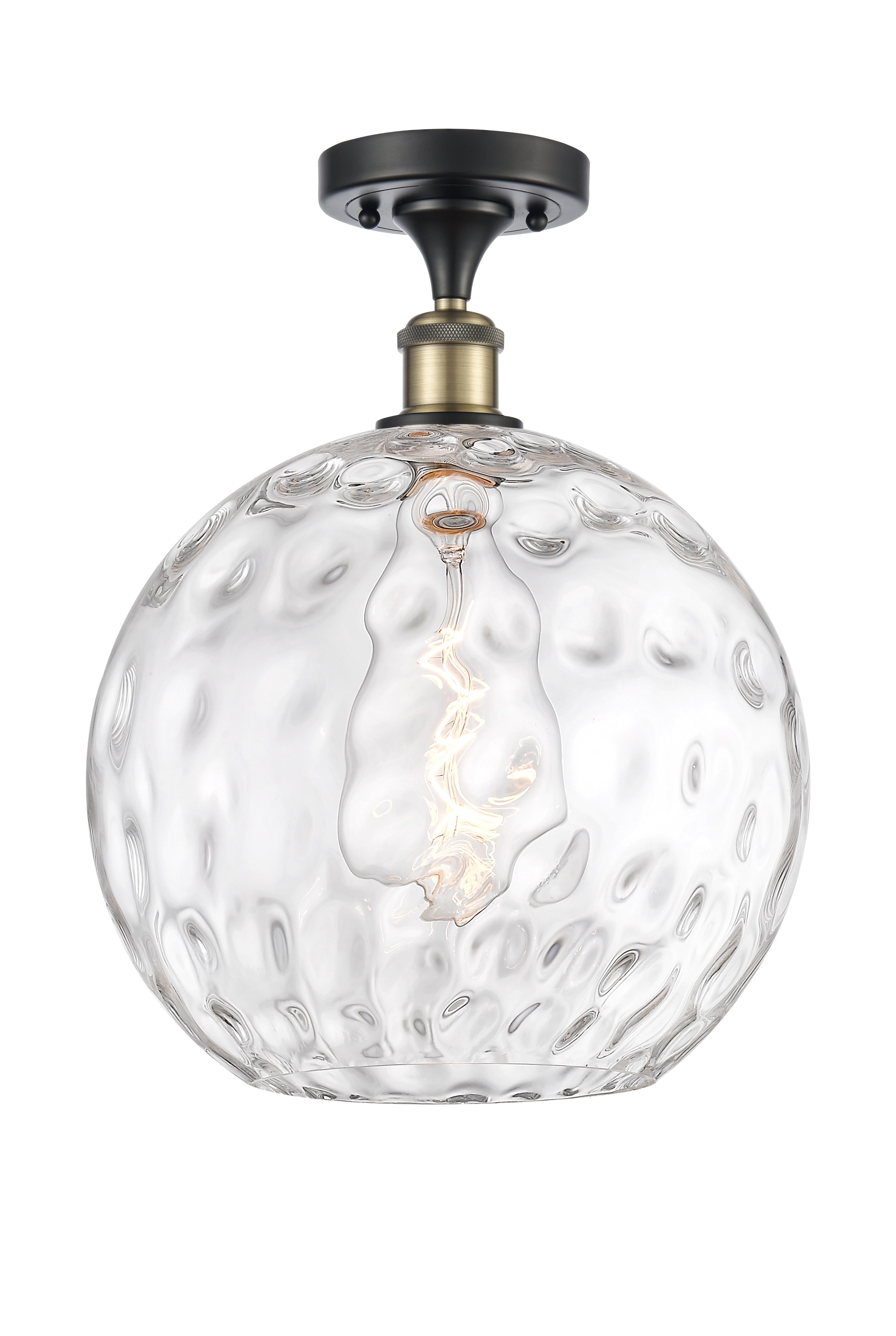 Ballston Semi-Flush Mount Water Glass Steel