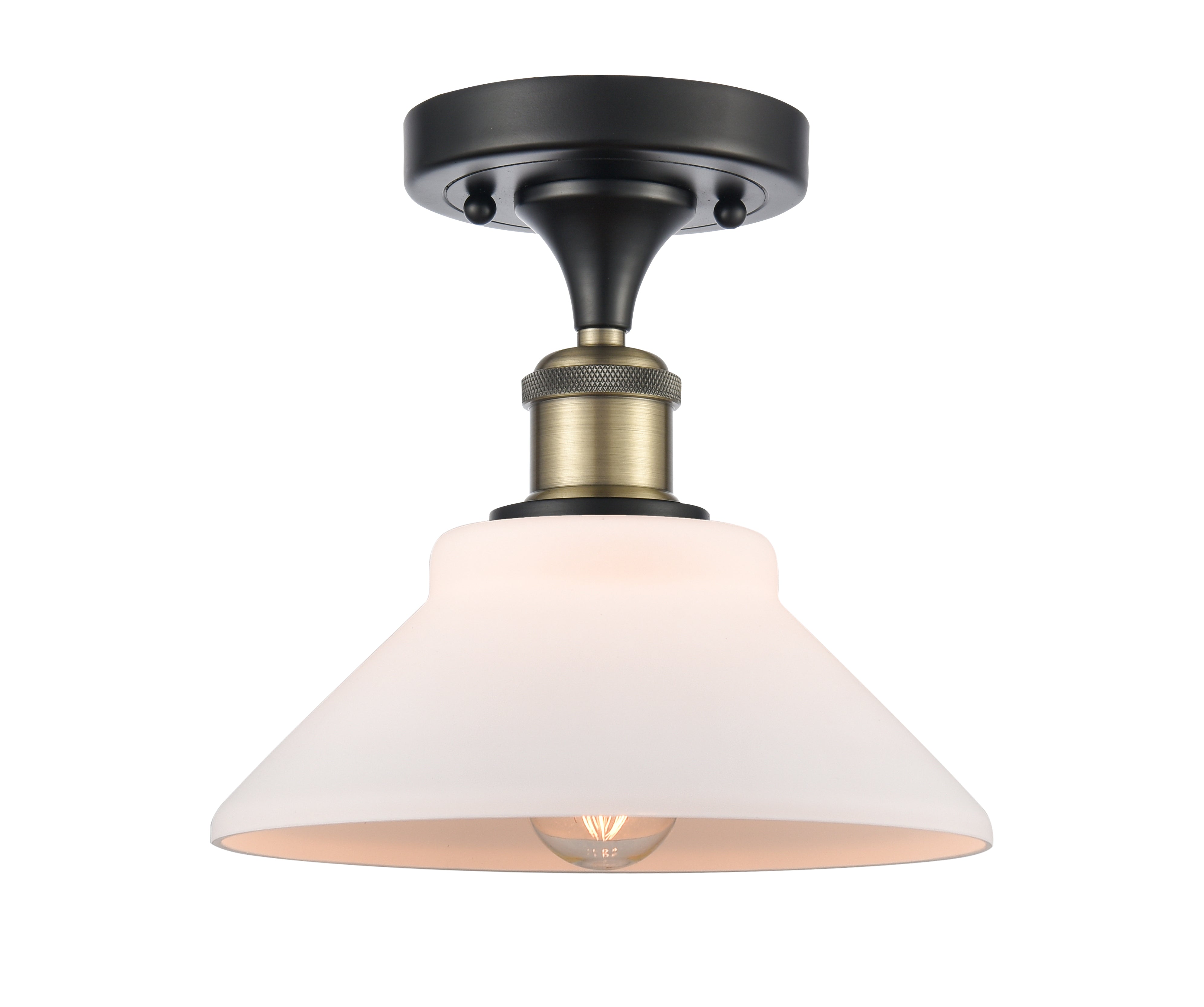 Ballston Semi-Flush Mount White Cast Brass