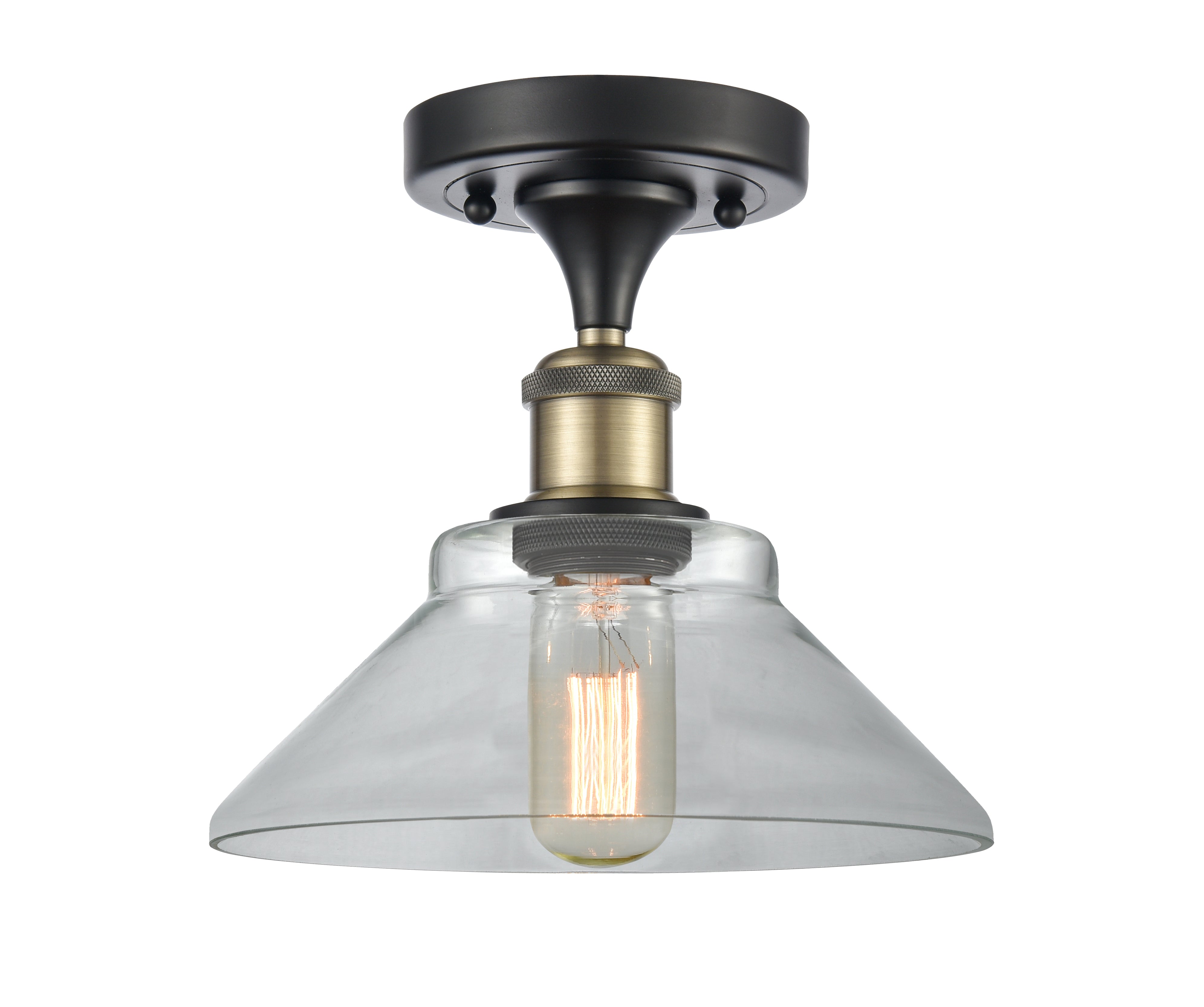 Ballston Semi-Flush Mount White Cast Brass