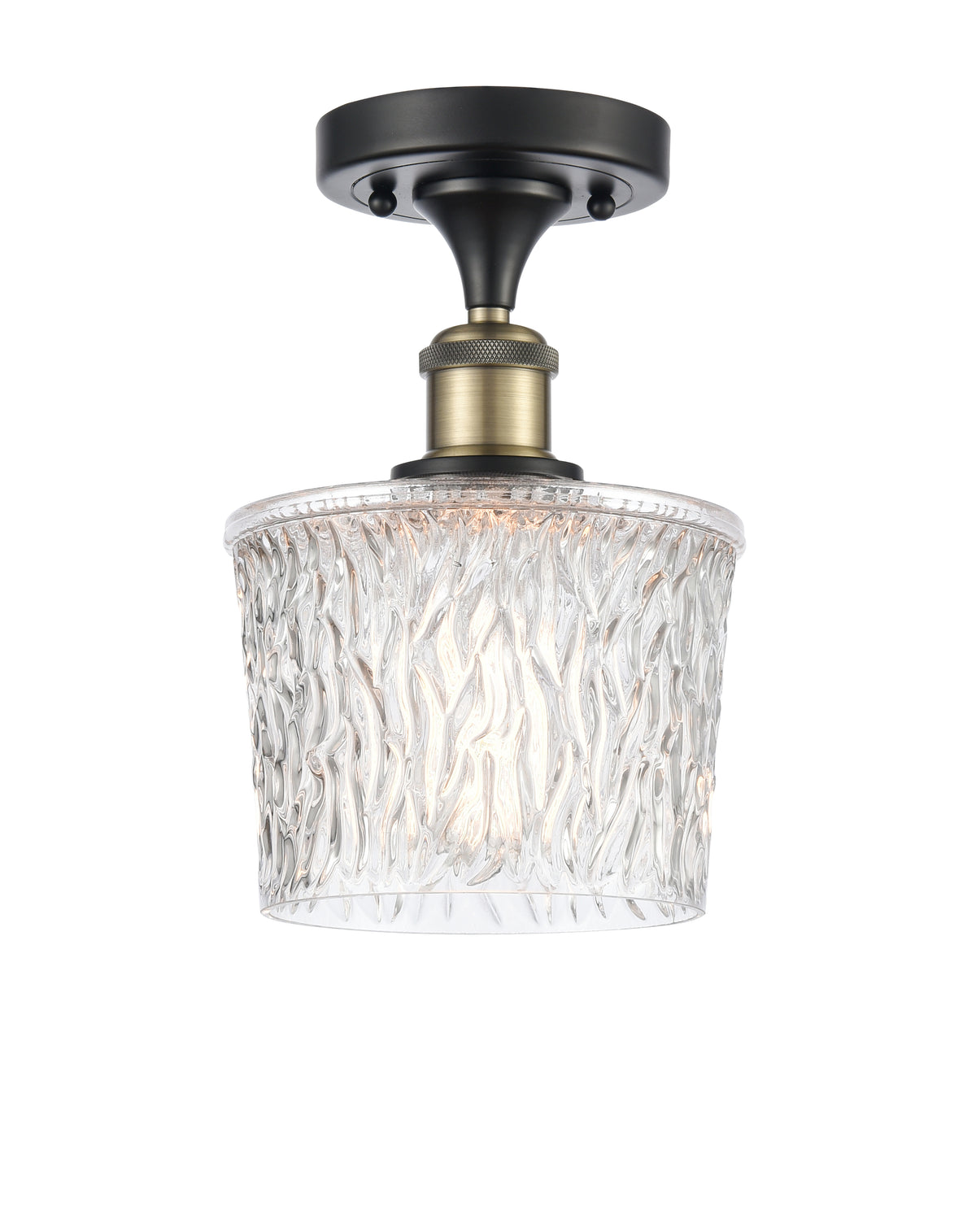 Niagara 7-Inch 1-Light Semi-Flush Mount with LED Bulb