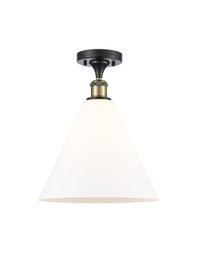 Ballston Semi-Flush Mount White Chrome Brass