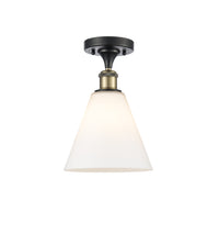 Ballston Semi-Flush Mount White Polished Chrome