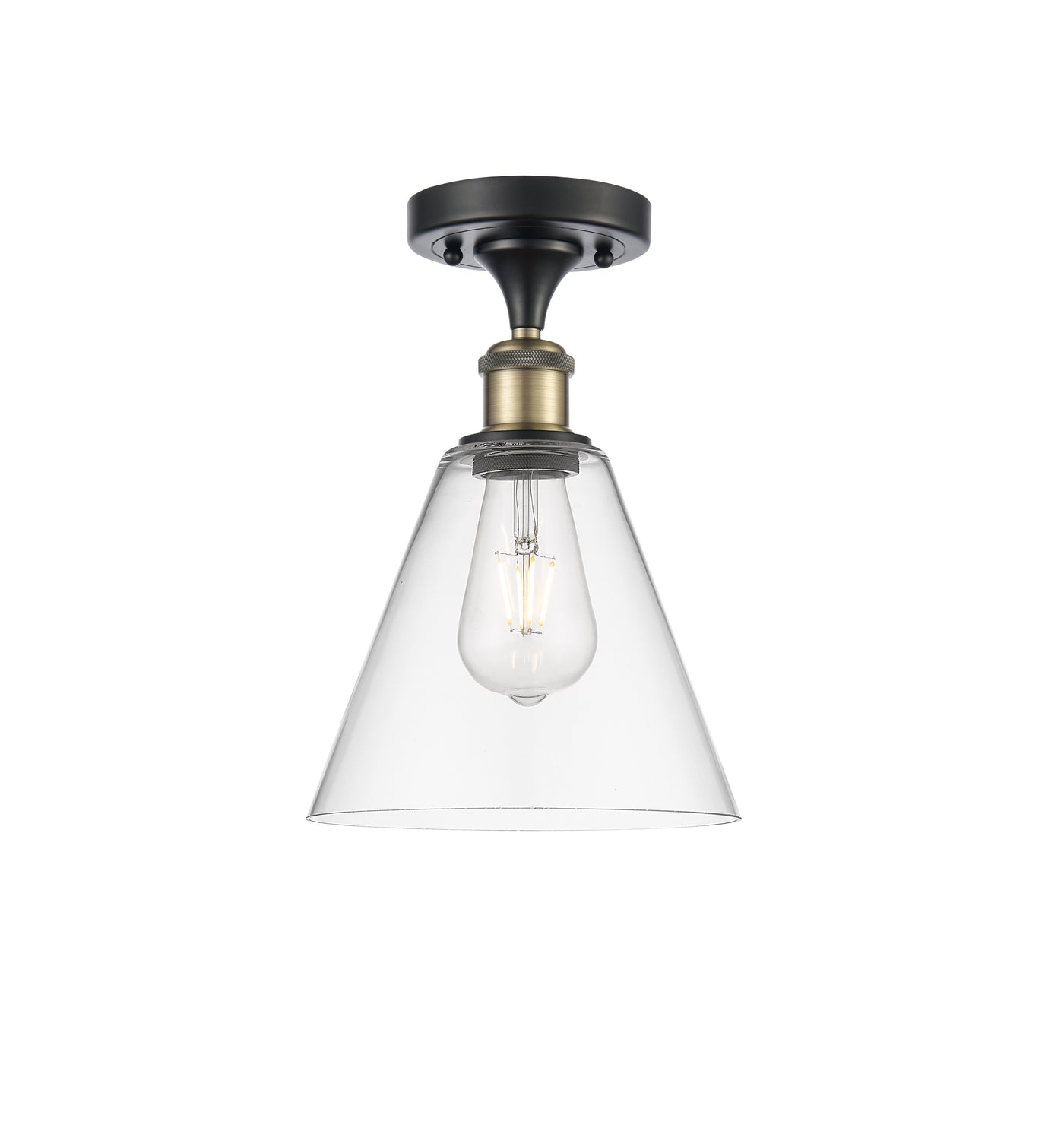 Ballston Semi-Flush Mount White Polished Chrome