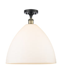 Ballston Semi-Flush Mount White Chrome Brass