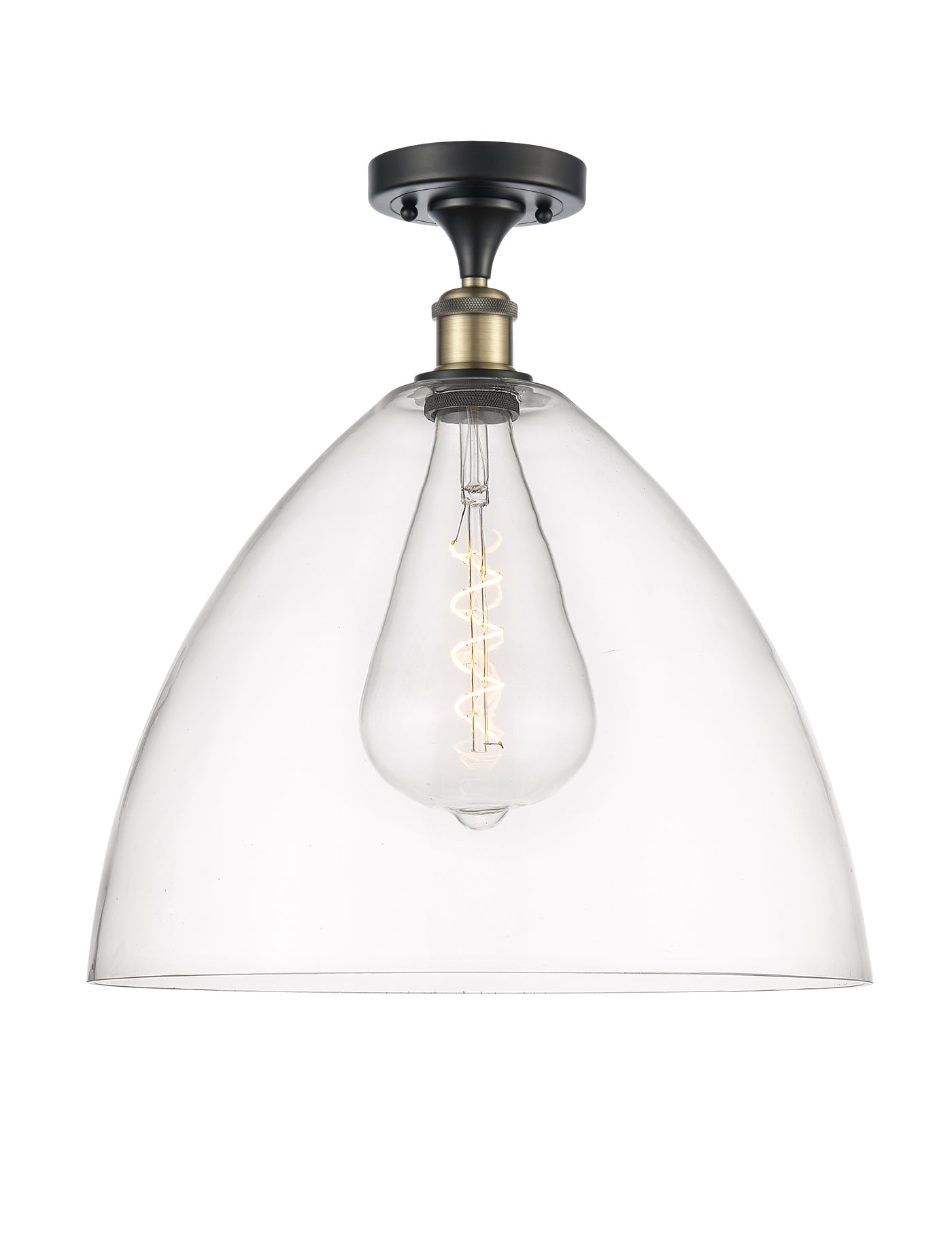 Ballston Semi-Flush Mount White Chrome Brass