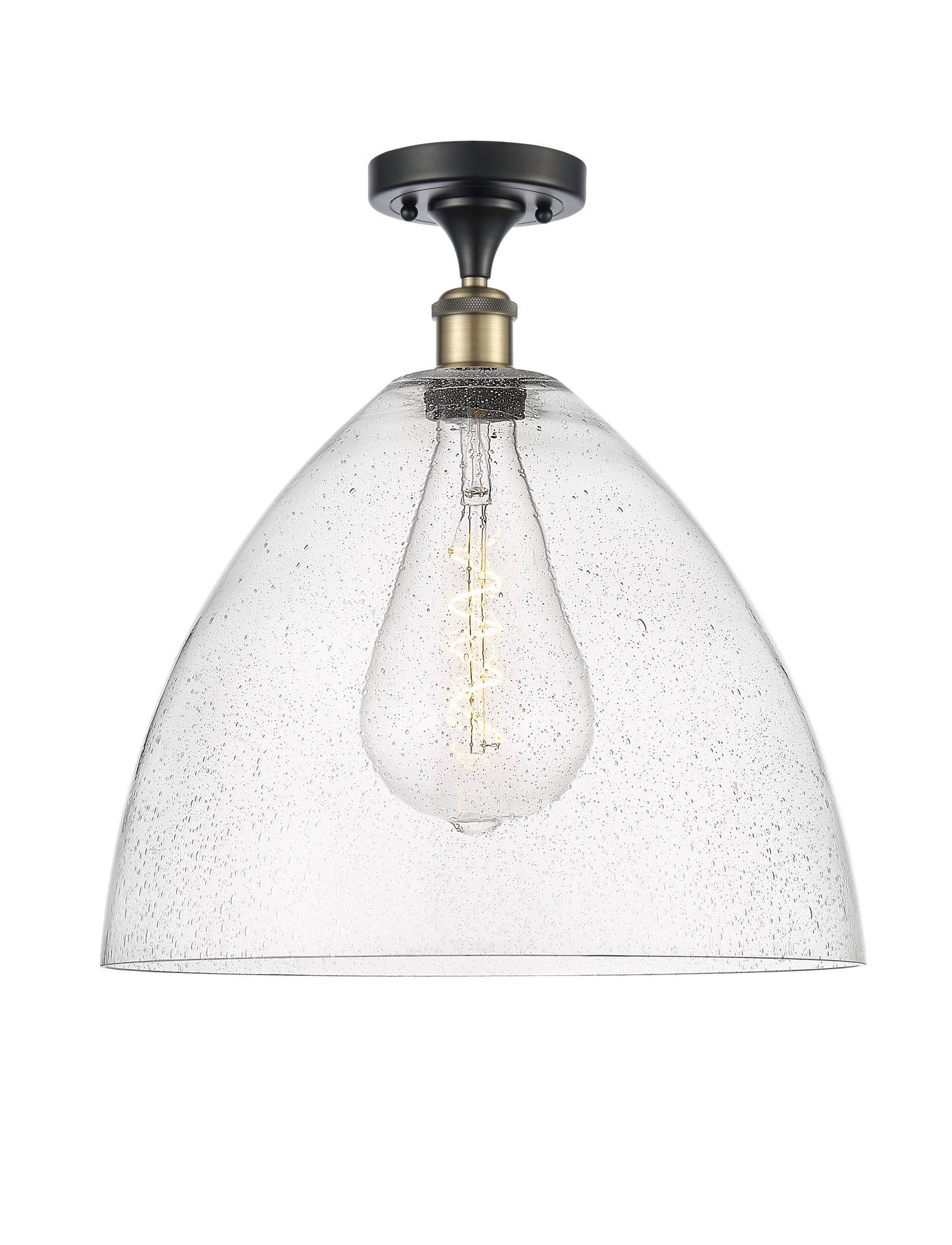 Ballston Semi-Flush Mount White Chrome Brass