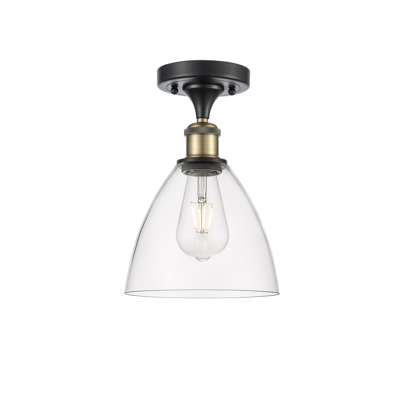 Ballston Semi-Flush Mount Cast Brass Chrome