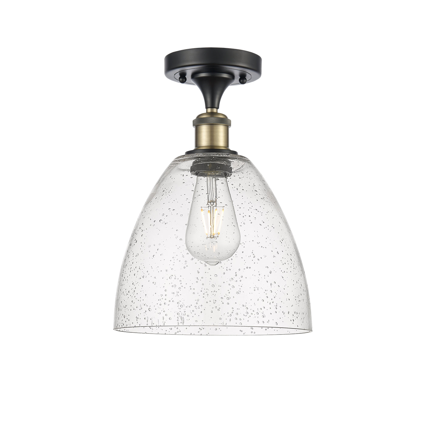Ballston Semi-Flush Mount Cast Brass White
