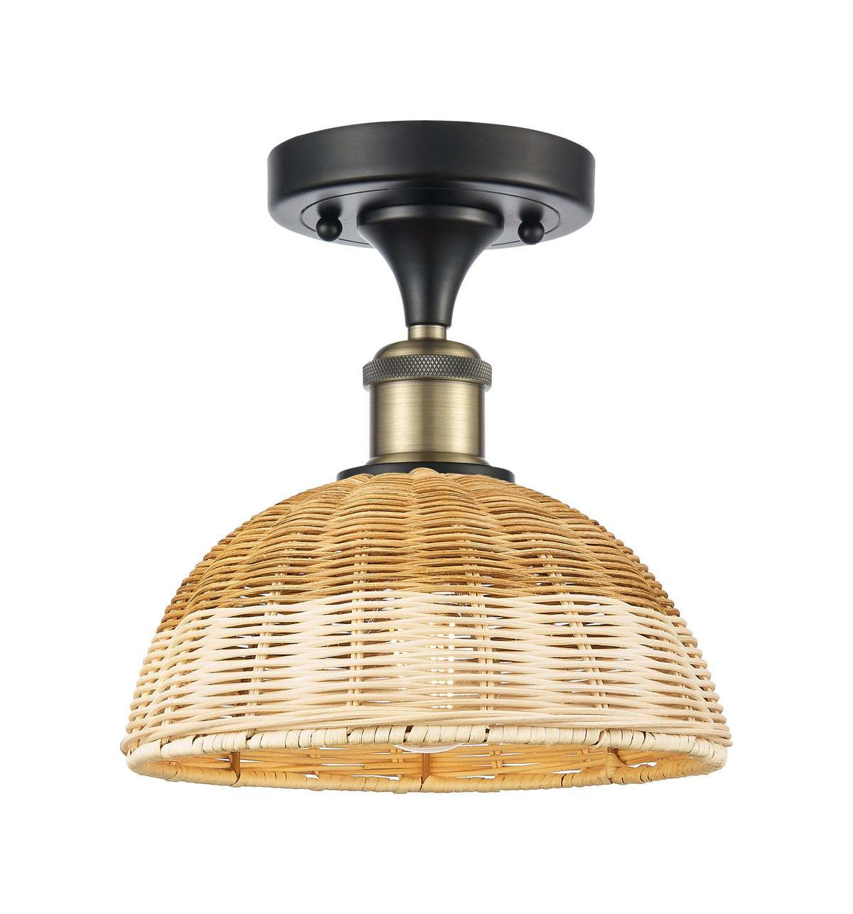 Bristol Natural II 9-Inch 1-Light Semi-Flush Mount
