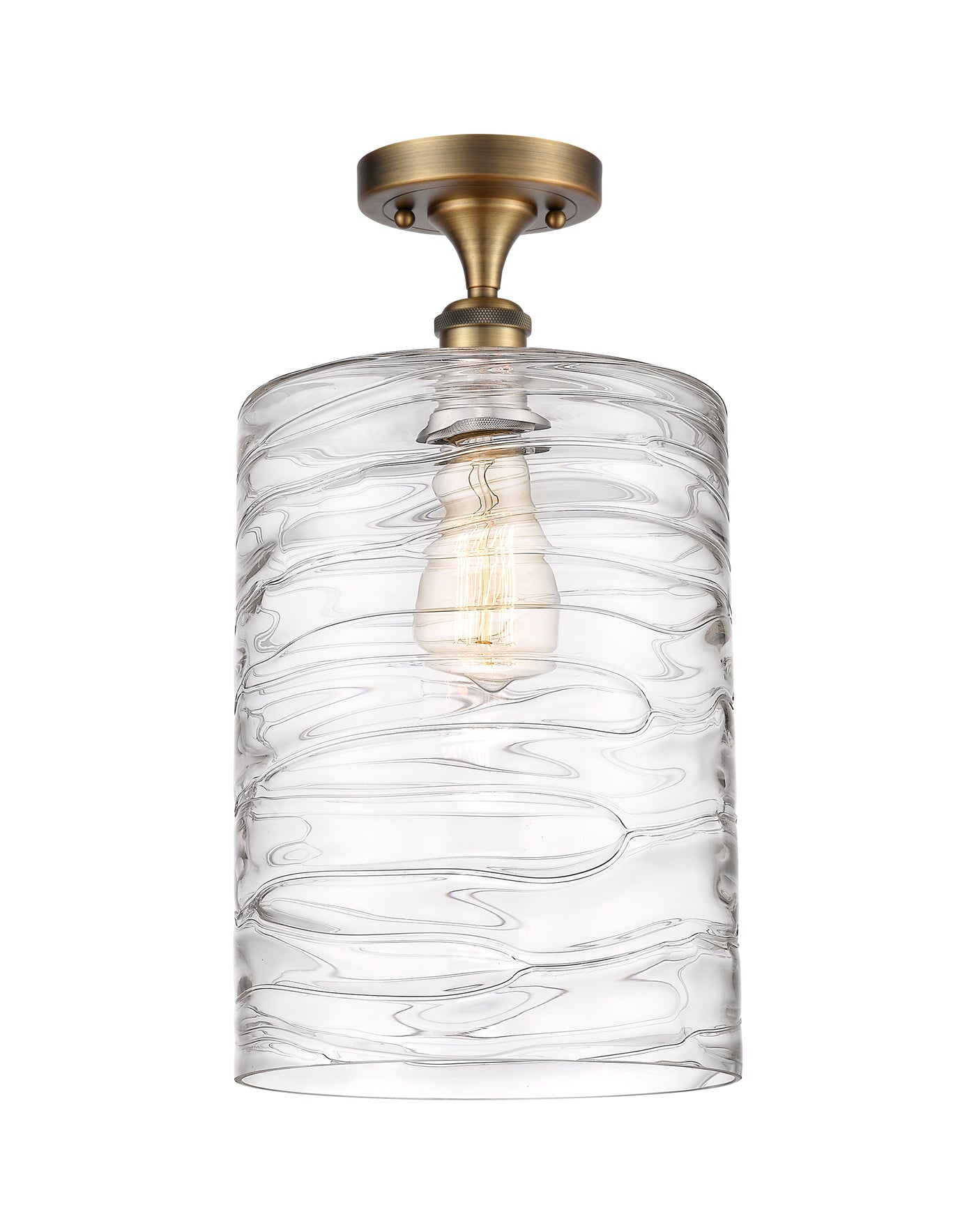 Ballston Semi-Flush Mount - Brass Glass Elegance