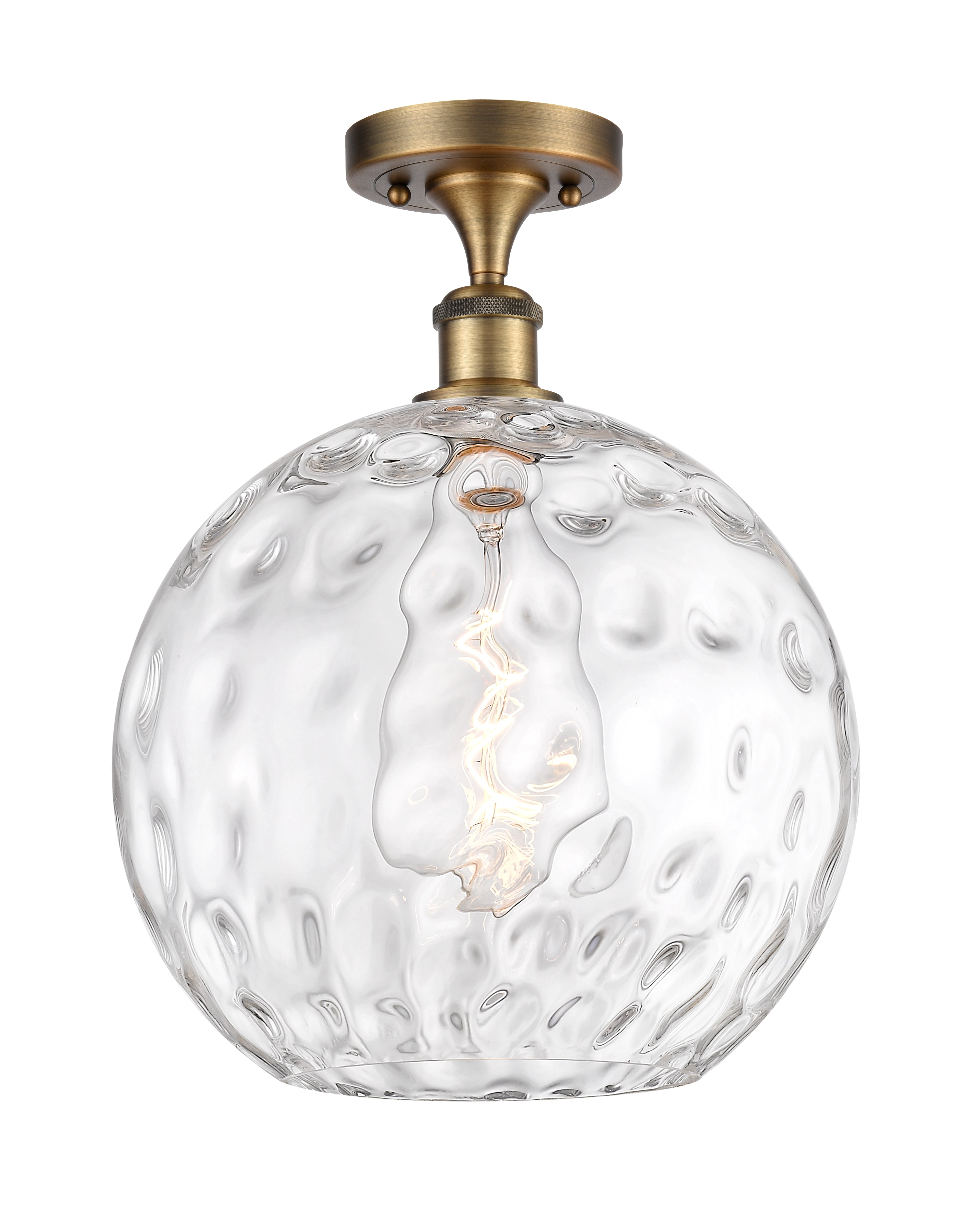 Ballston Semi-Flush Mount Water Glass Steel