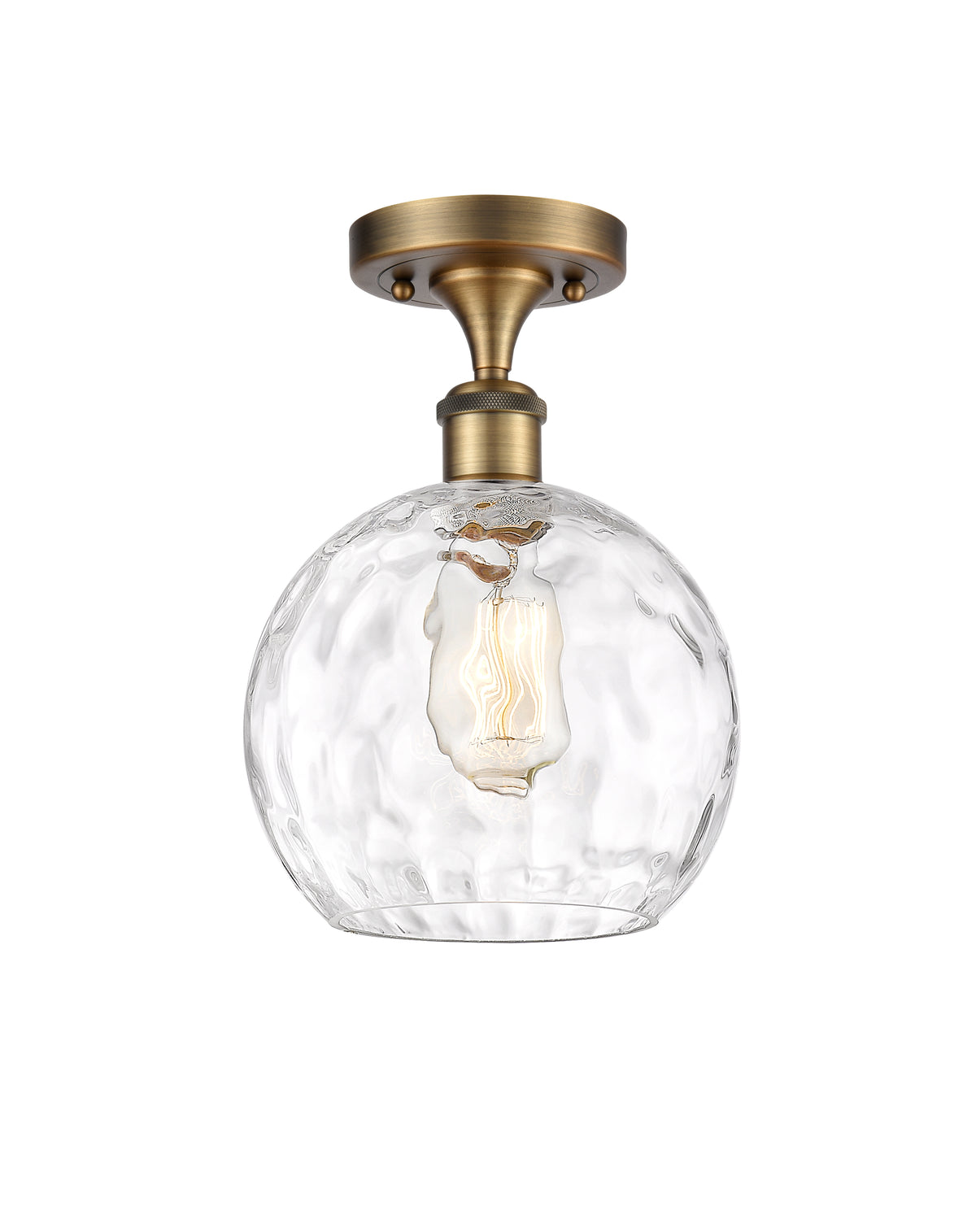 Athens Water Glass 8-Inch 1-Light Semi-Flush Mount 11.25-Inch High