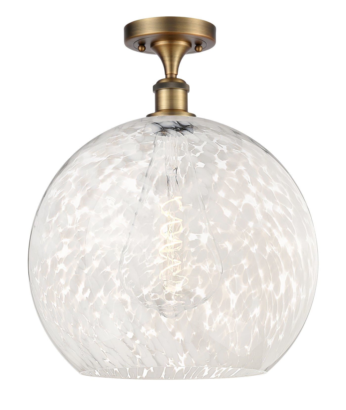 Ballston Semi-Flush Mount White Polished Chrome