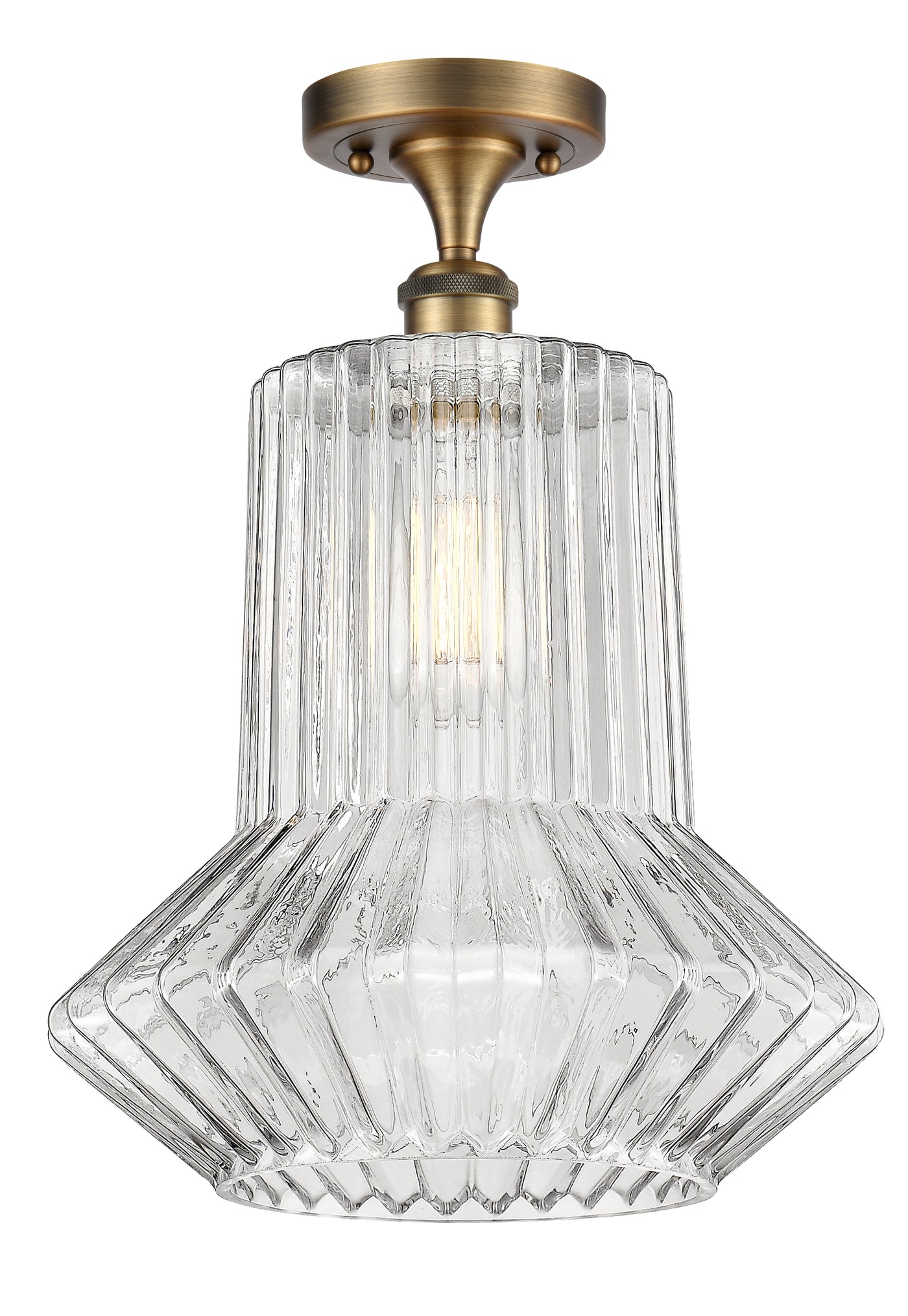 Ballston Semi-Flush Mount - Clear Fluted Shade