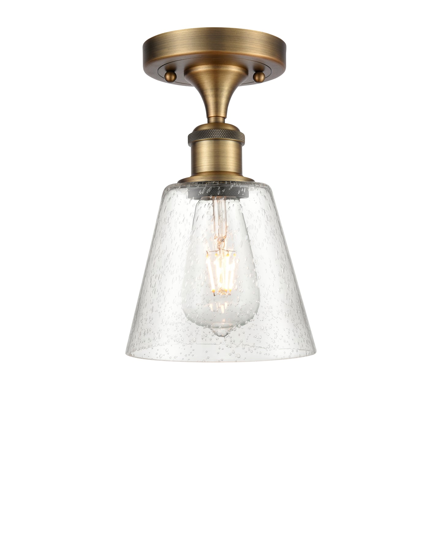 Ballston Semi-Flush White Chrome Cast Brass