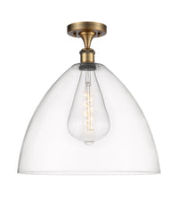 Ballston Semi-Flush Mount White Chrome Brass