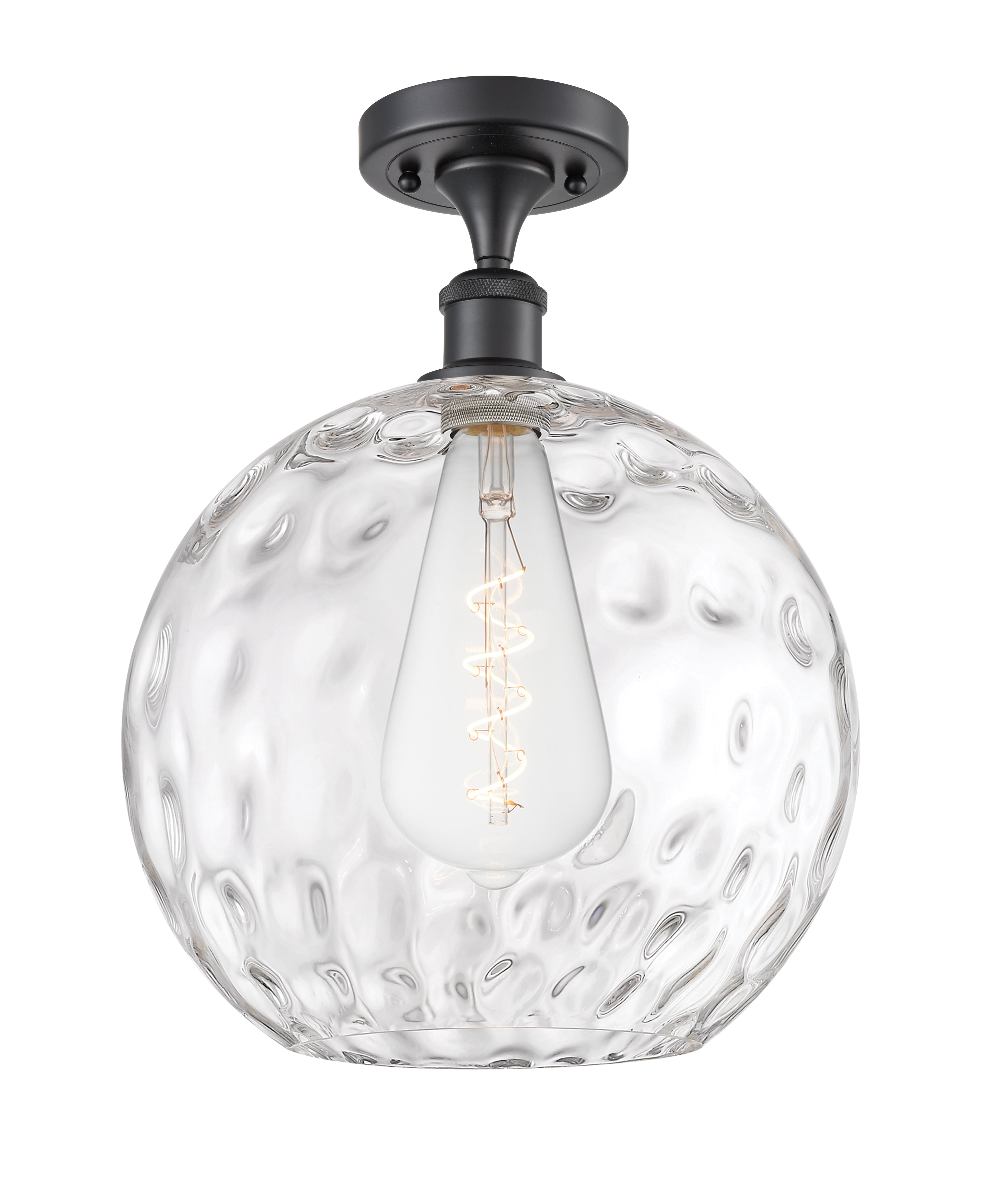 Ballston Semi-Flush Mount Water Glass Steel
