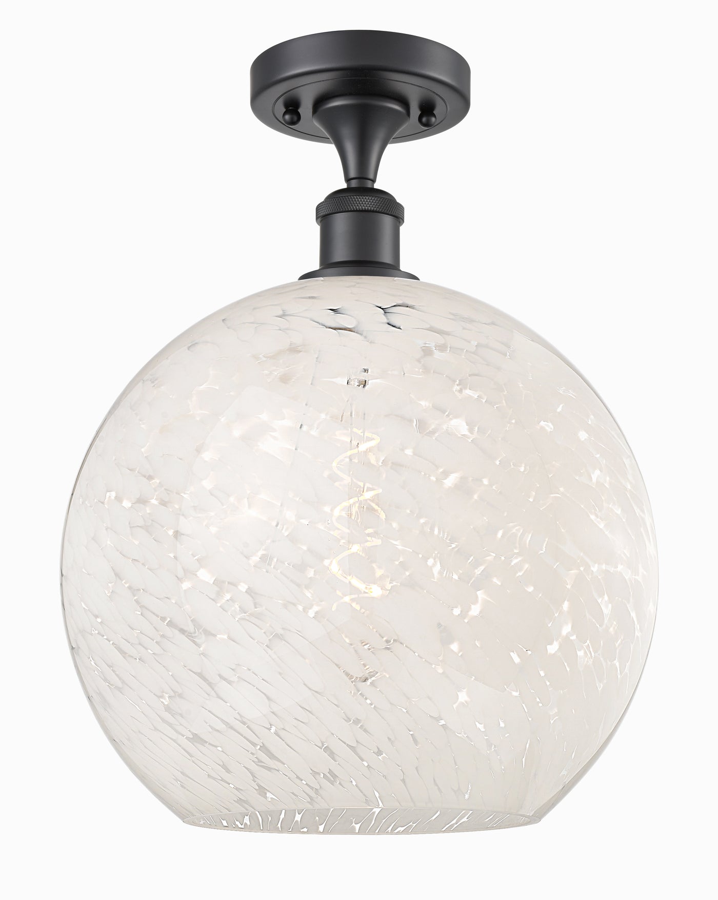 Ballston Semi-Flush Mount White Mouchette