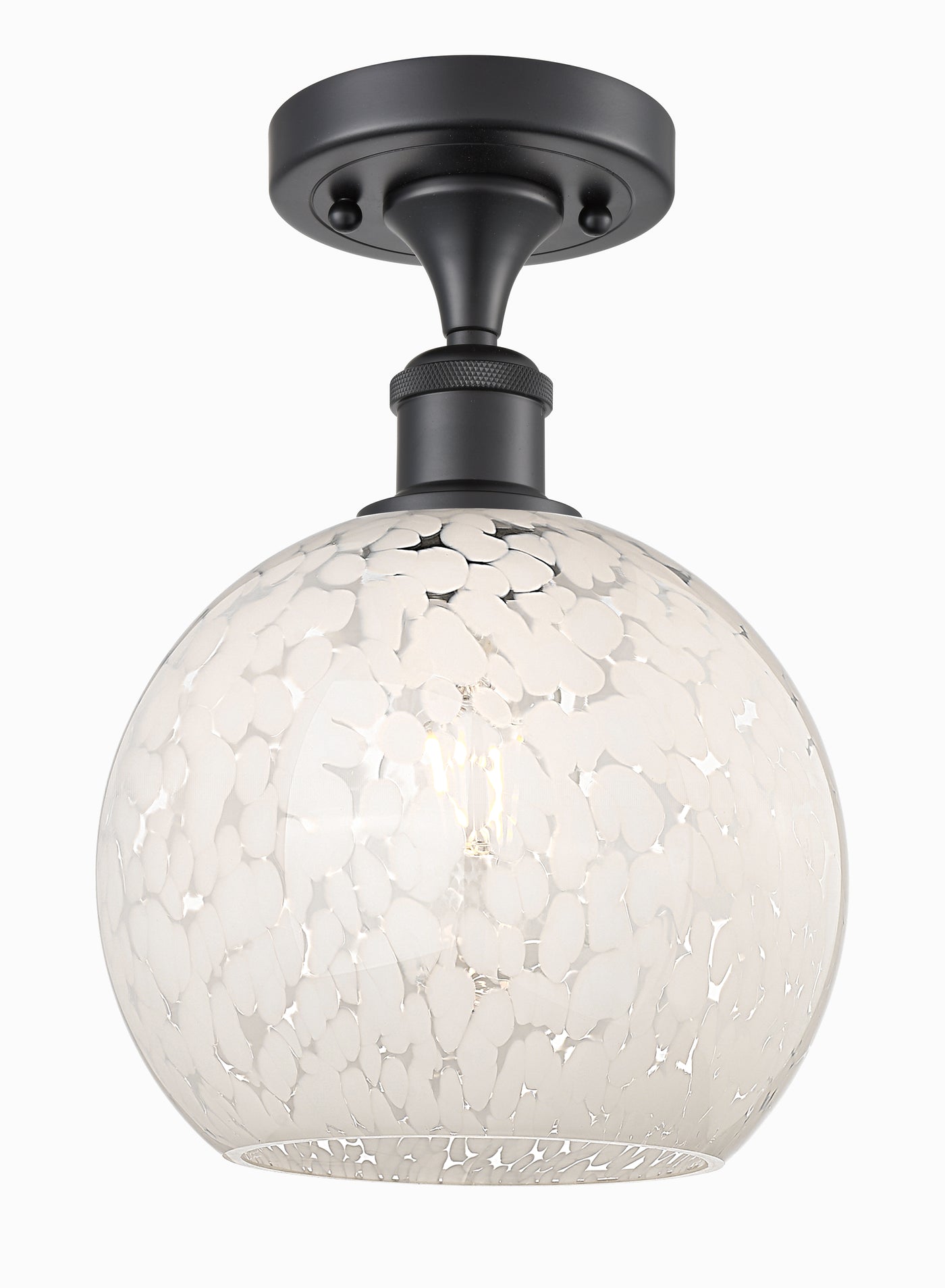 Ballston Semi-Flush Mount White Polished Chrome